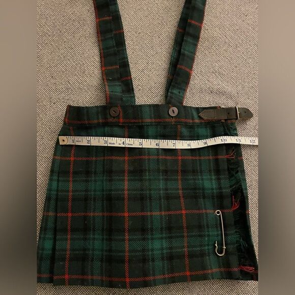 Vintage kids keynote Acrilan wool green kilt size 3/4 - Picture 5 of 7
